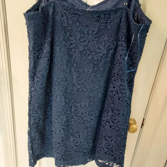 NWT J. Crew Navy Blue Crochet Lace Slip Dress in Size 16 - Picture 9 of 14